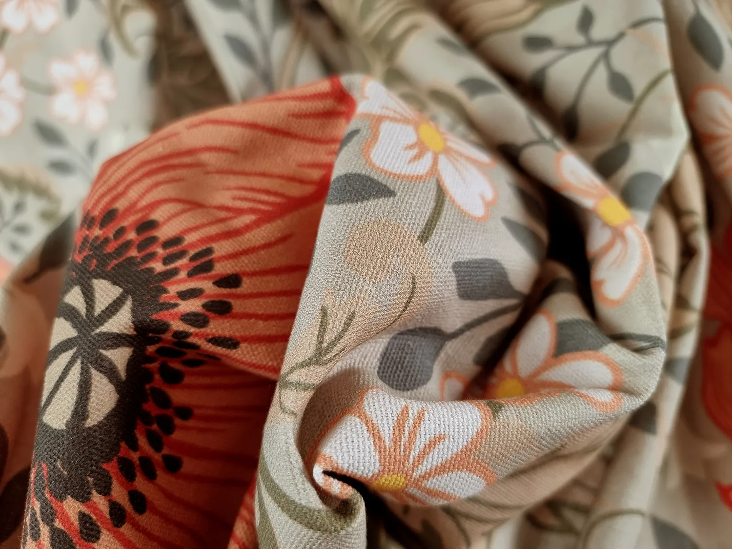 Katoenen gordijn - Poppy (beige)