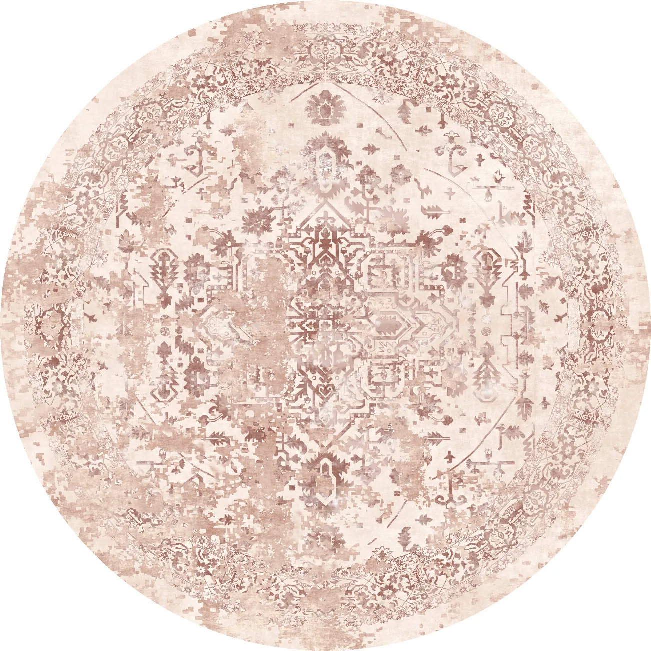 Rond vloerkleed - Mateur (roze)