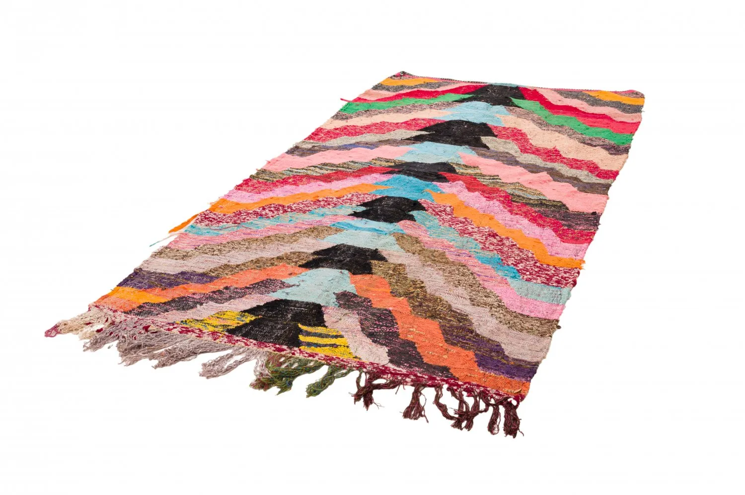 Marokkaanse Berber tapijt Boucherouite 125 x 250 cm