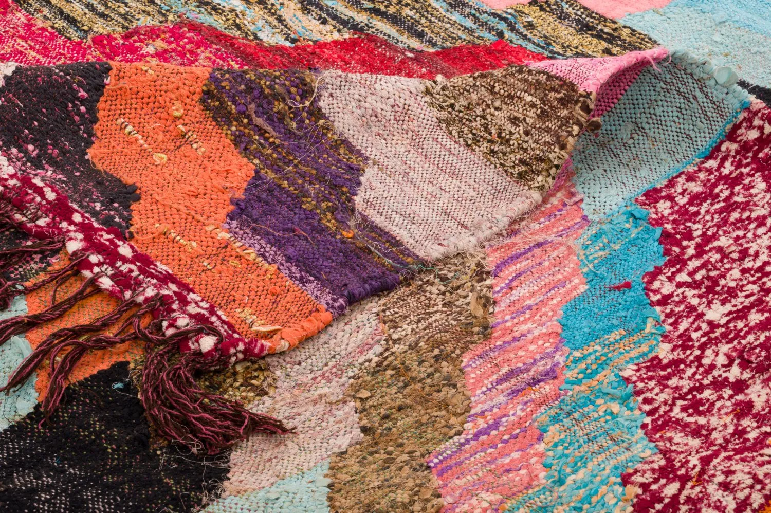 Marokkaanse Berber tapijt Boucherouite 125 x 250 cm