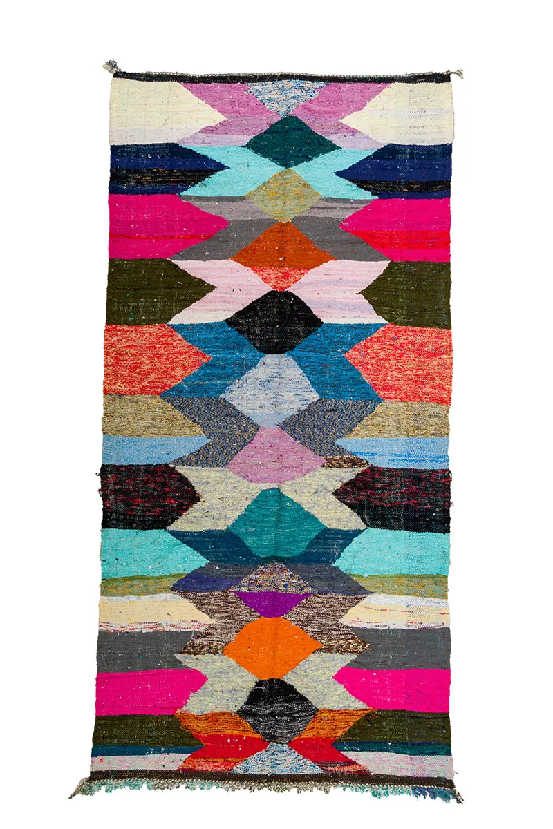 Marokkaanse Berber tapijt Boucherouite 145 x 295 cm