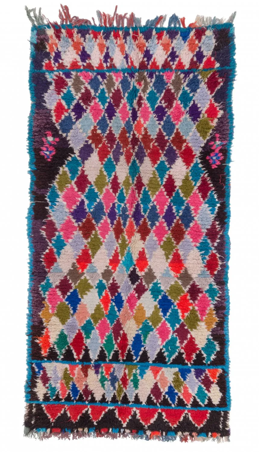 Marokkaanse Berber tapijt Boucherouite 225 x 105 cm