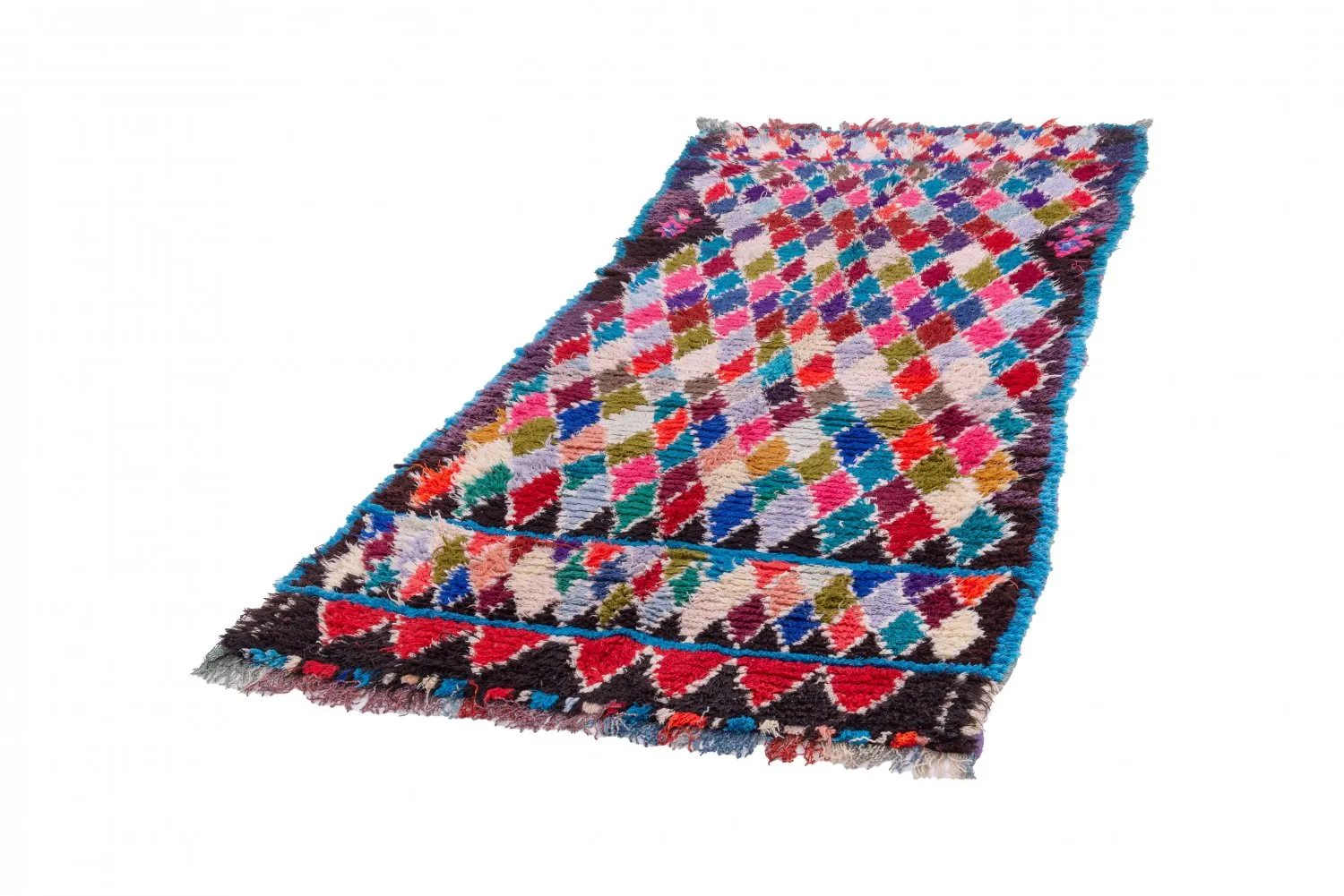 Marokkaanse Berber tapijt Boucherouite 225 x 105 cm
