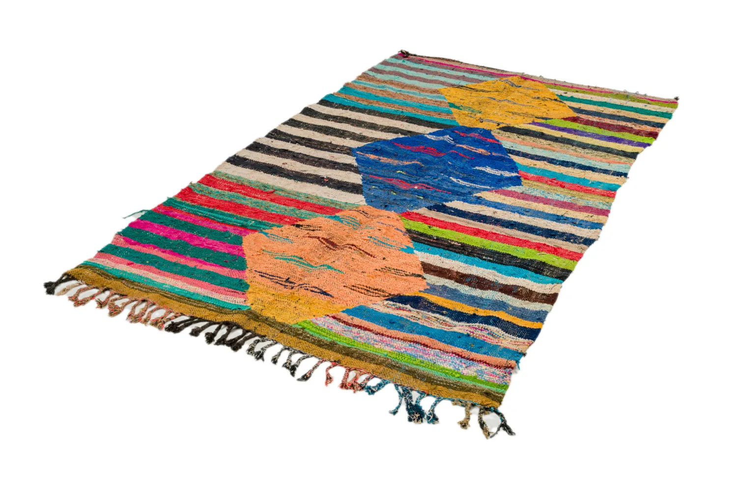 Marokkaanse Berber tapijt Boucherouite 135 x 230 cm