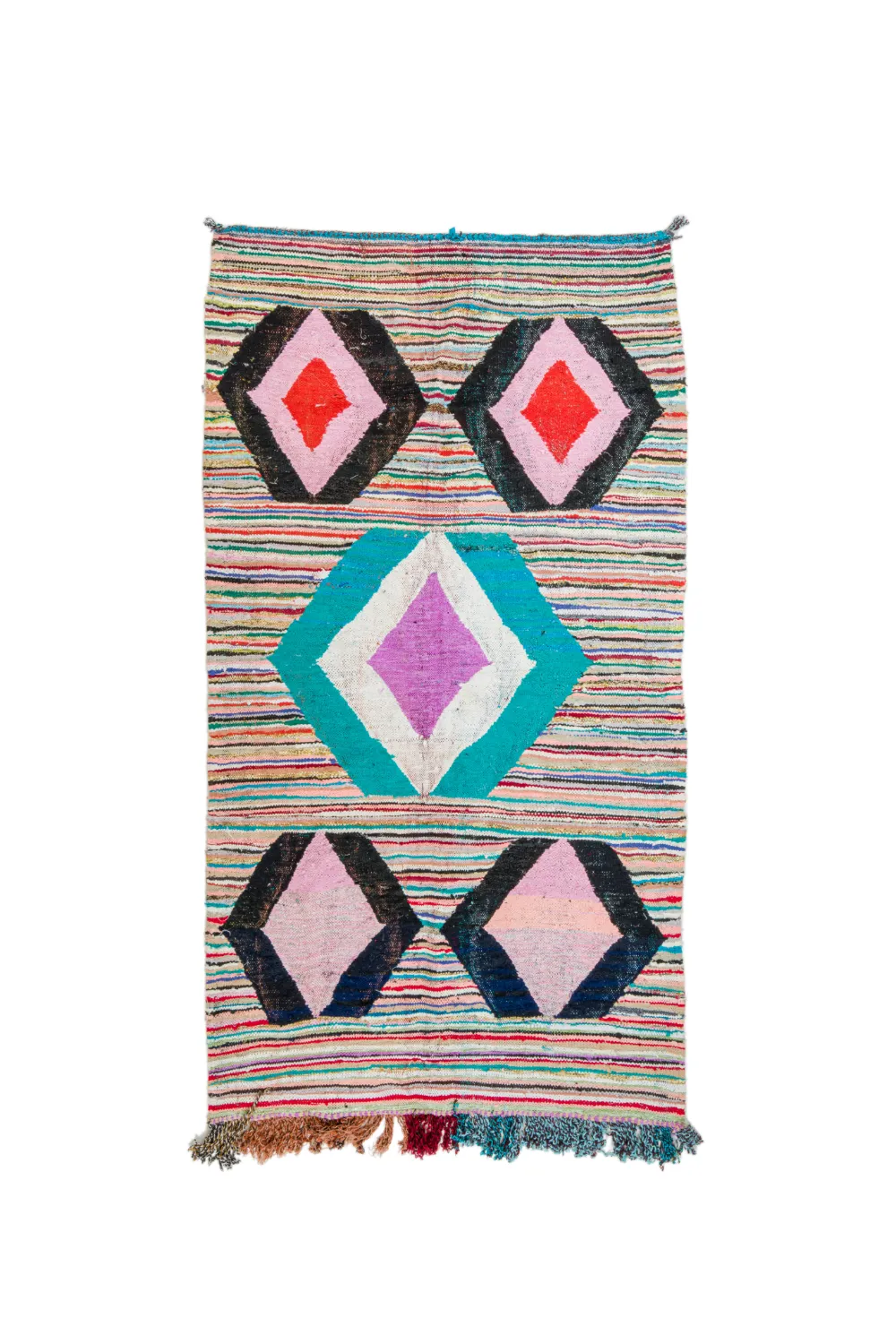 Marokkaanse Berber tapijt Boucherouite 140 x 255 cm