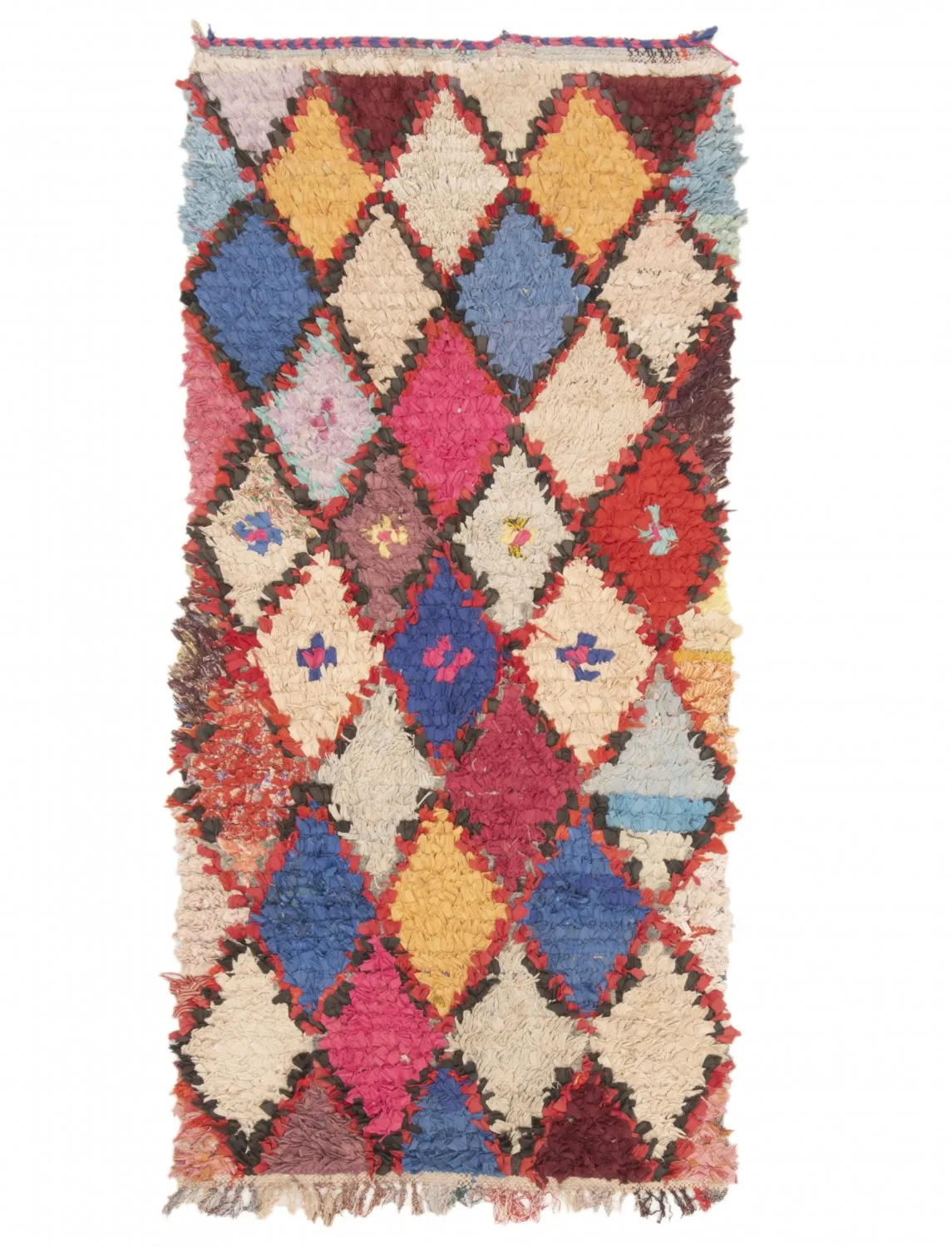 Marokkaanse Berber tapijt Boucherouite 210 x 95 cm