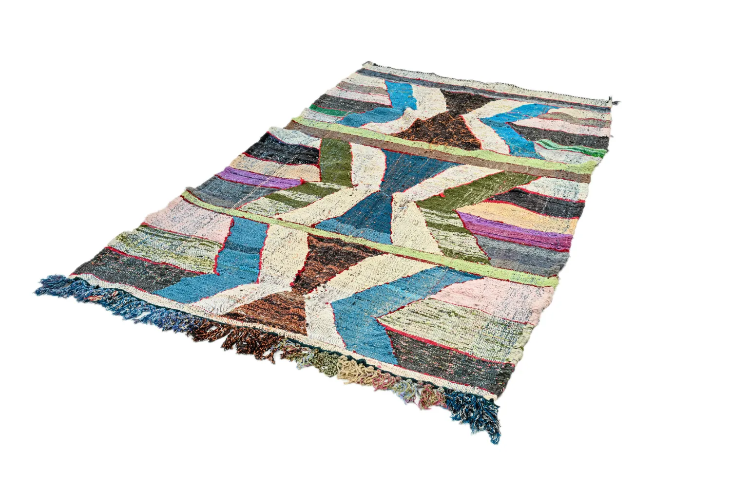 Marokkaanse Berber tapijt Boucherouite 140 x 250 cm