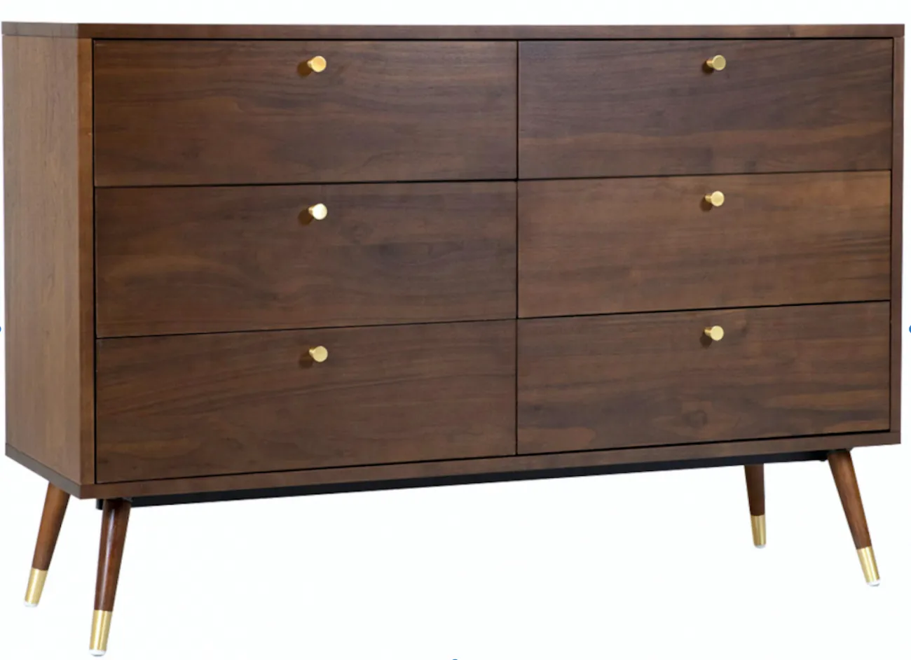 Ladekast - Prime - 6 drawers (walnoot/messing)