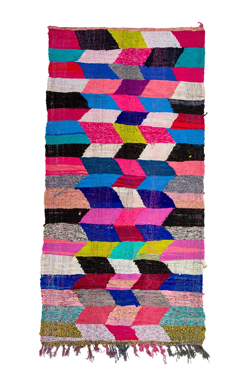 Marokkaanse Berber tapijt Boucherouite 150 x 305 cm