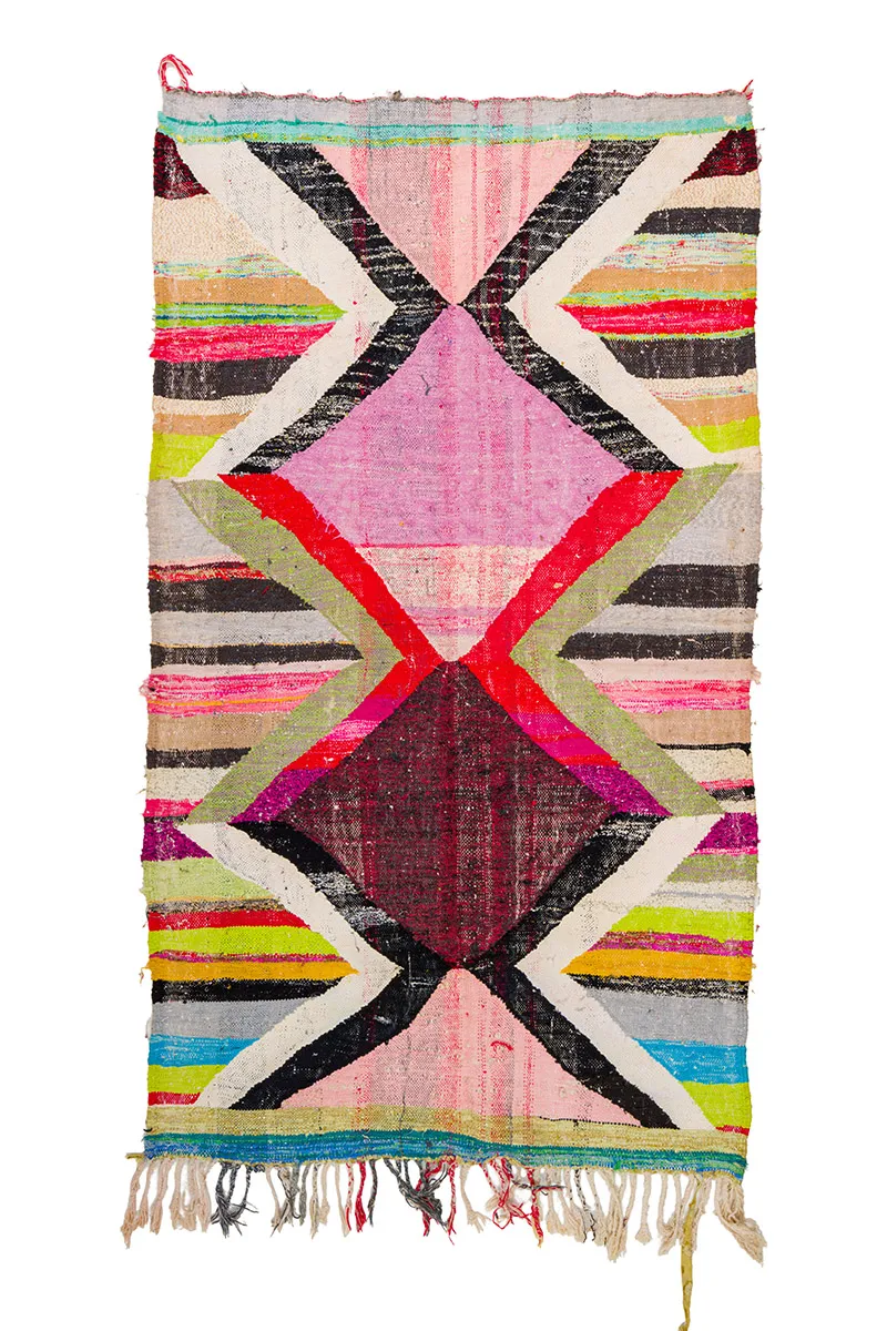 Marokkaanse Berber tapijt Boucherouite 135 x 245 cm