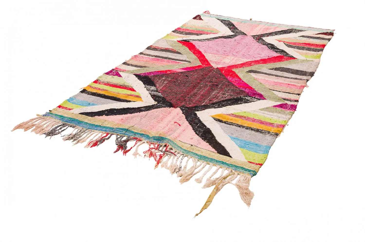 Marokkaanse Berber tapijt Boucherouite 135 x 245 cm