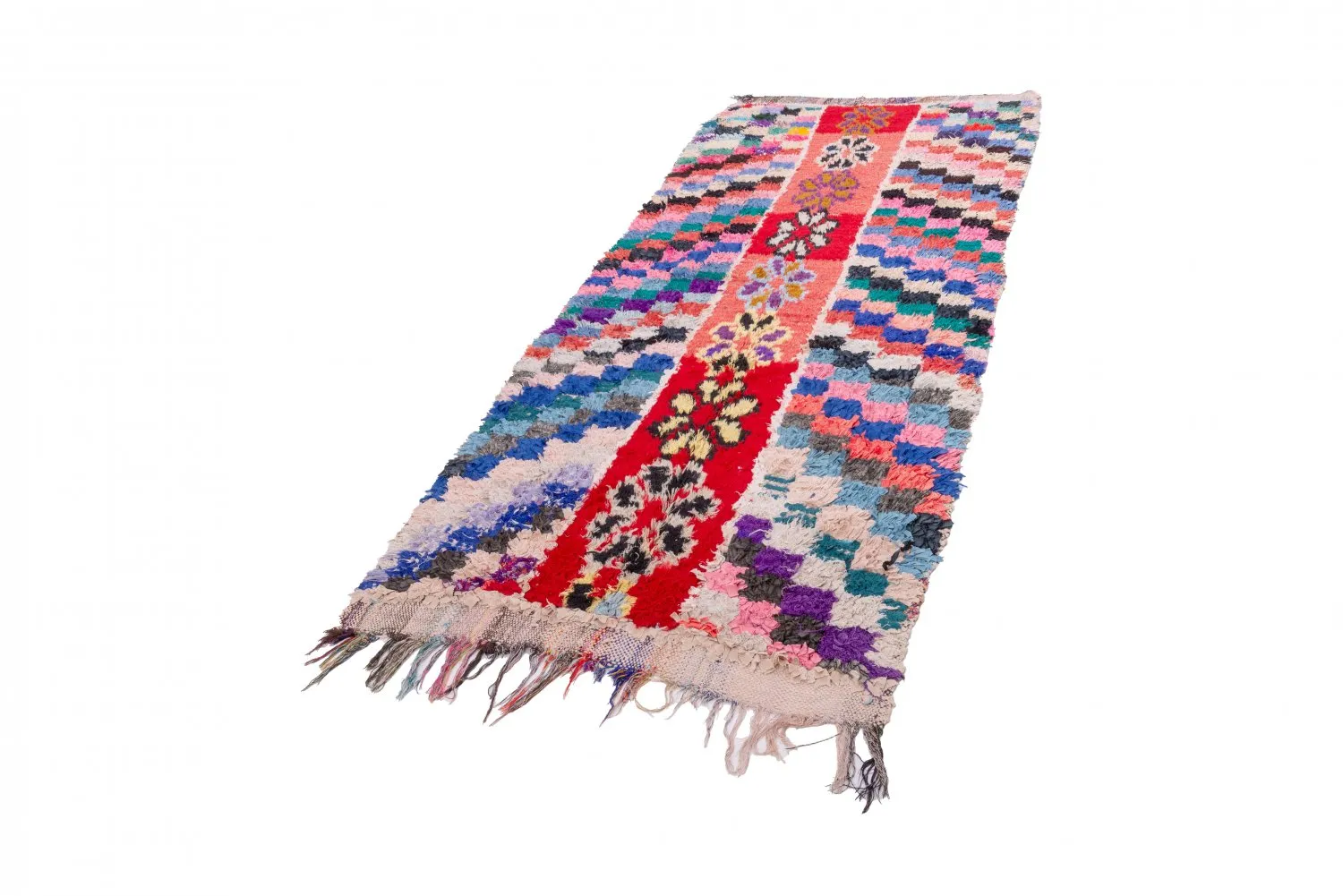 Marokkaanse Berber tapijt Boucherouite 270 x 110 cm