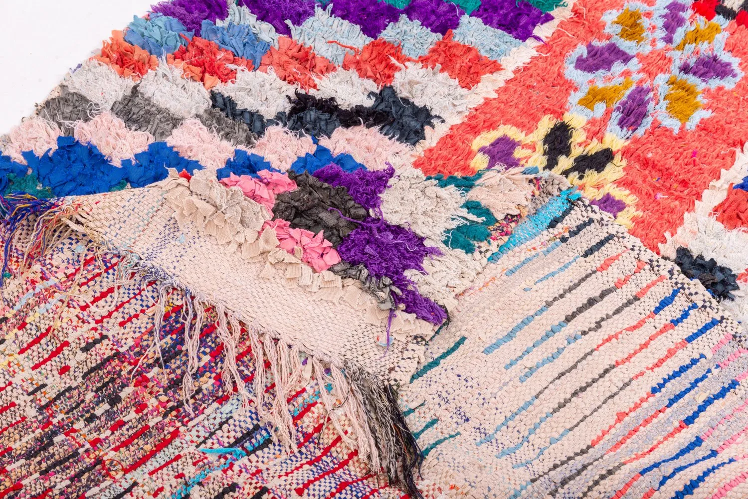 Marokkaanse Berber tapijt Boucherouite 270 x 110 cm