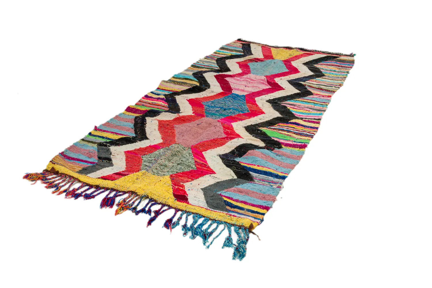 Marokkaanse Berber tapijt Boucherouite 125 x 265 cm