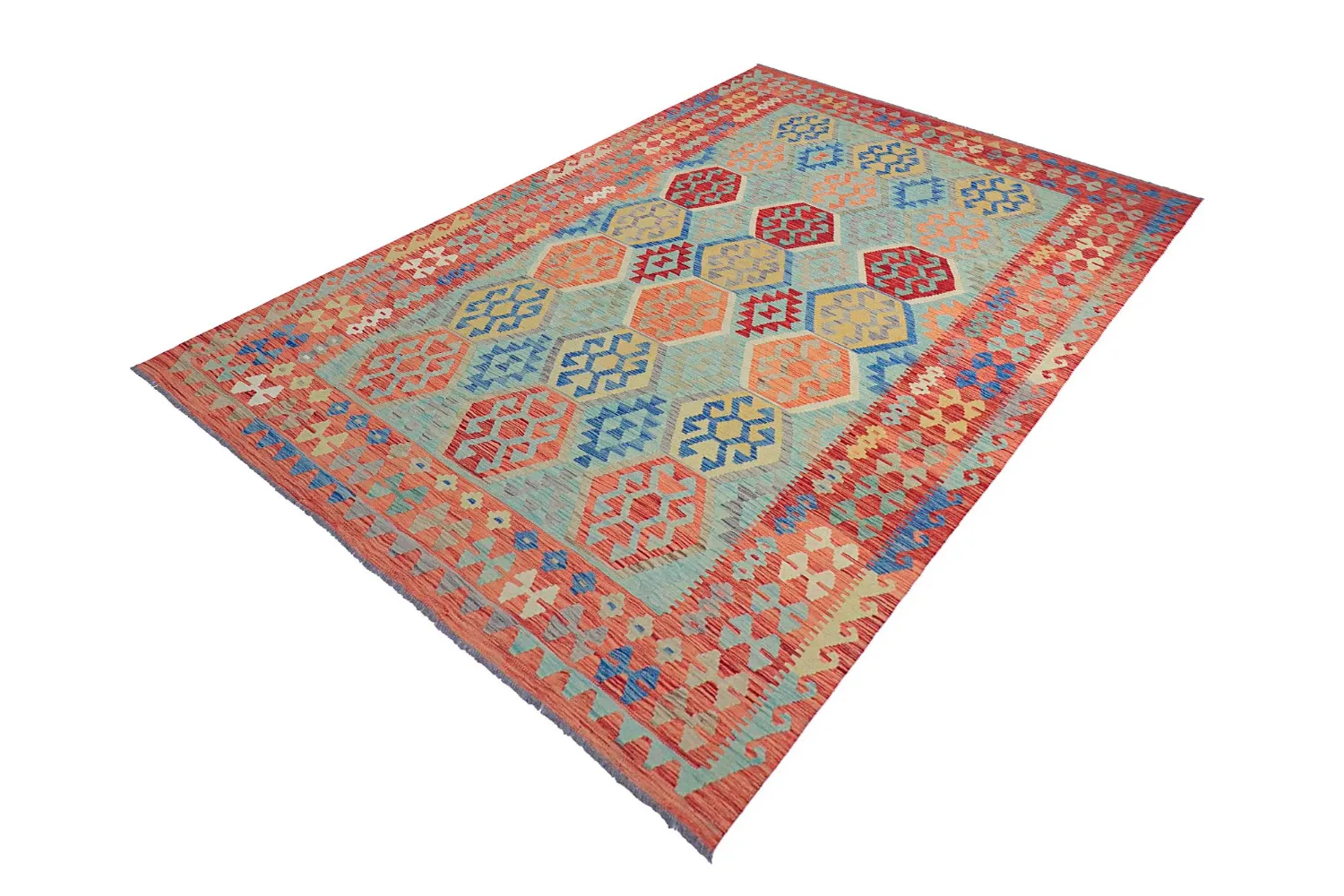 Oosters Tapijt - Vegi Kelim Hand Woven - 196 x 292 cm
