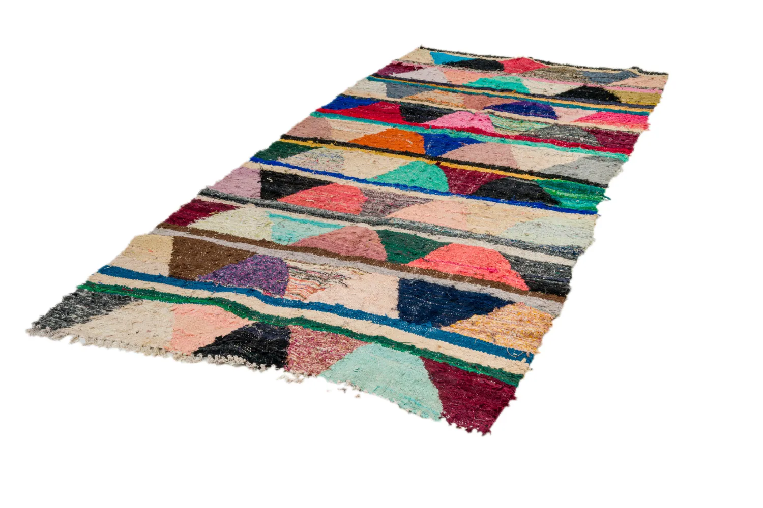 Marokkaanse Berber tapijt Boucherouite 135 x 270 cm