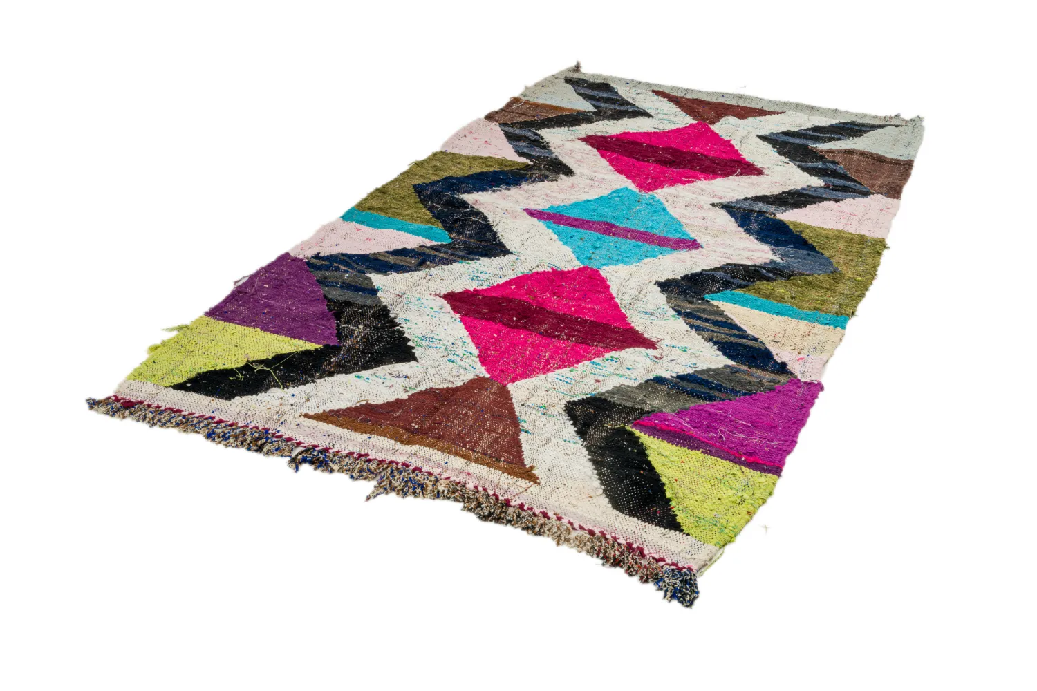 Marokkaanse Berber tapijt Boucherouite 135 x 230 cm