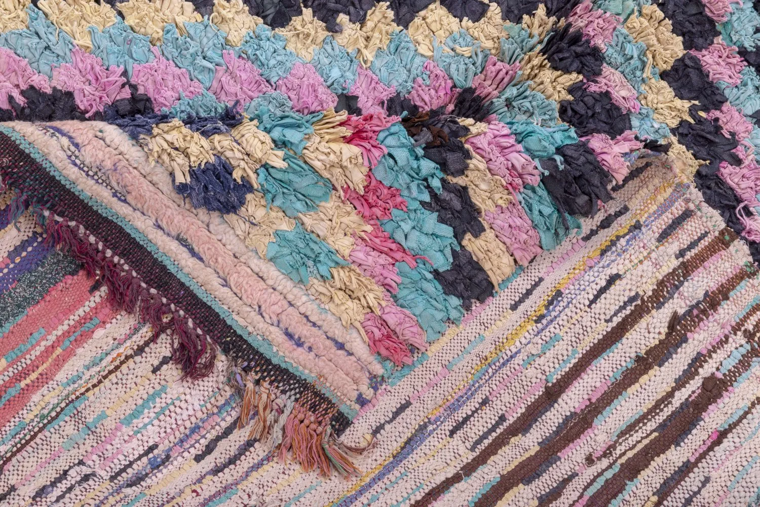 Marokkaanse Berber tapijt Boucherouite 240 x 140 cm