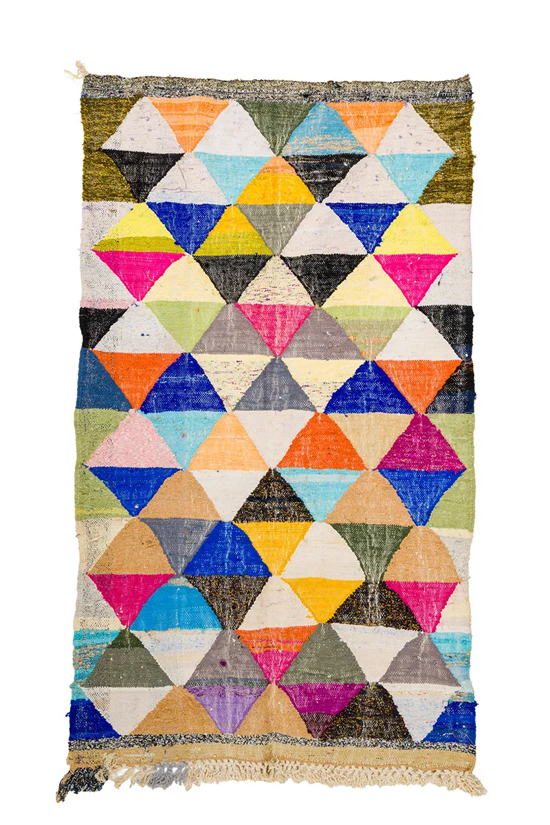 Marokkaanse Berber tapijt Boucherouite 135 x 230 cm