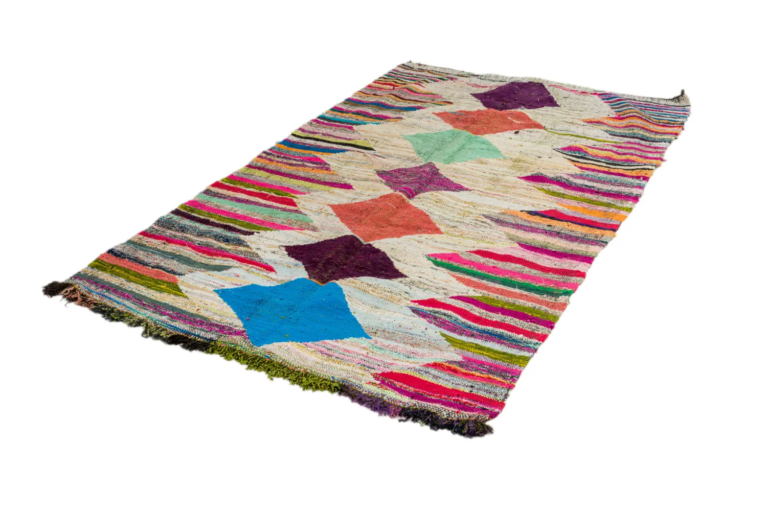 Marokkaanse Berber tapijt Boucherouite 140 x 255 cm