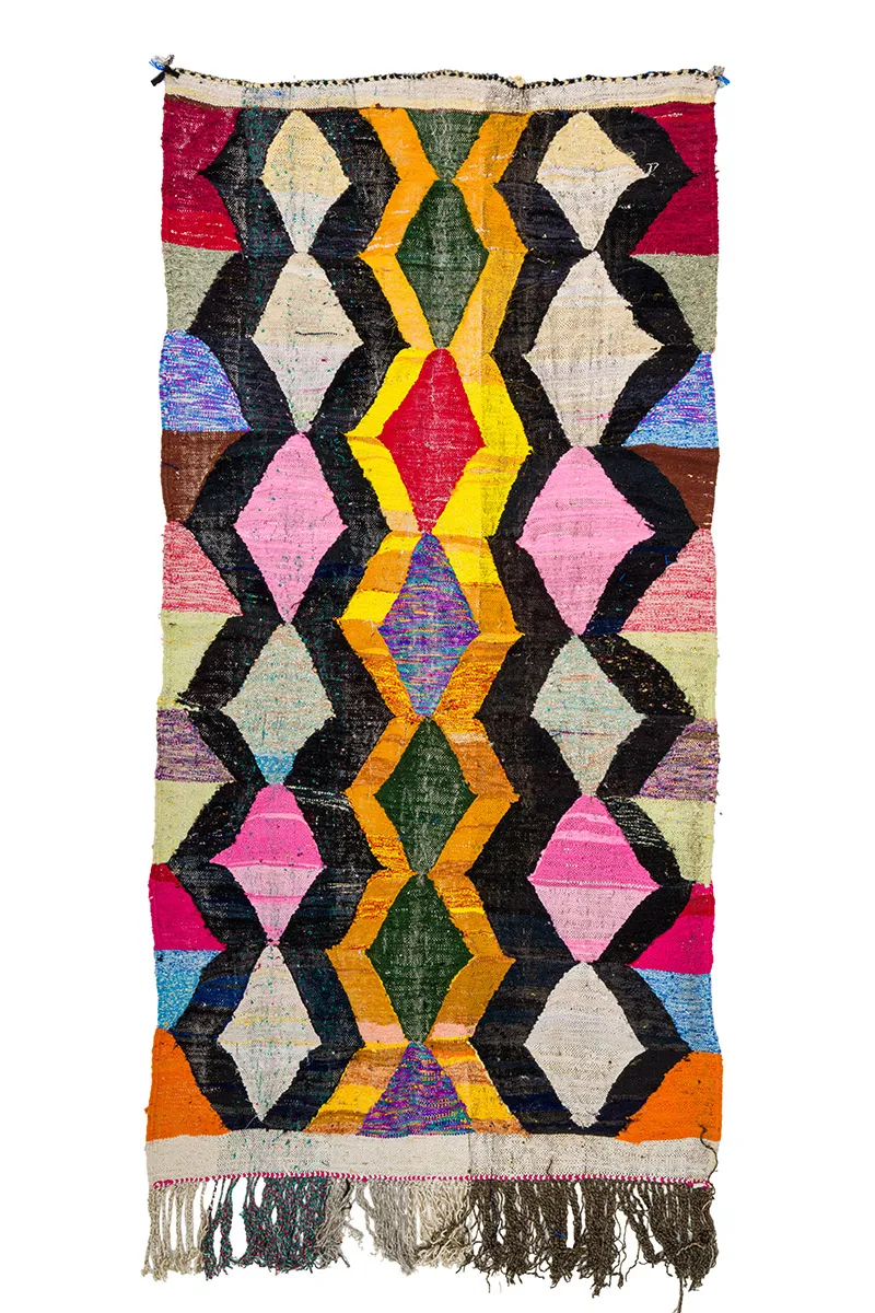 Marokkaanse Berber tapijt Boucherouite 150 x 305 cm