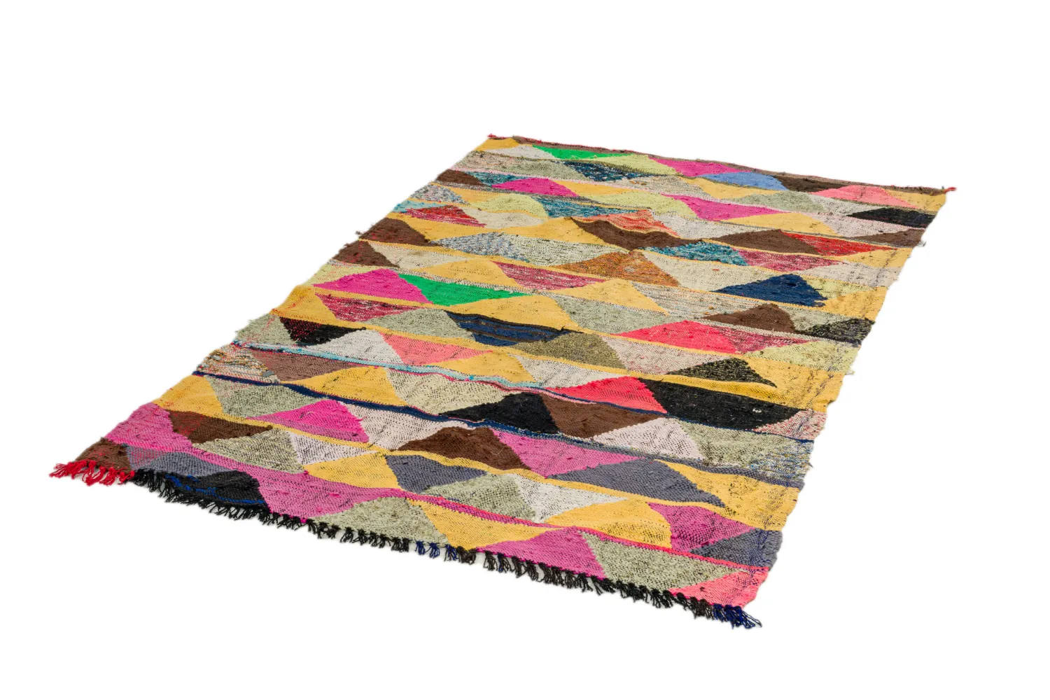 Marokkaanse Berber tapijt Boucherouite 140 x 230 cm