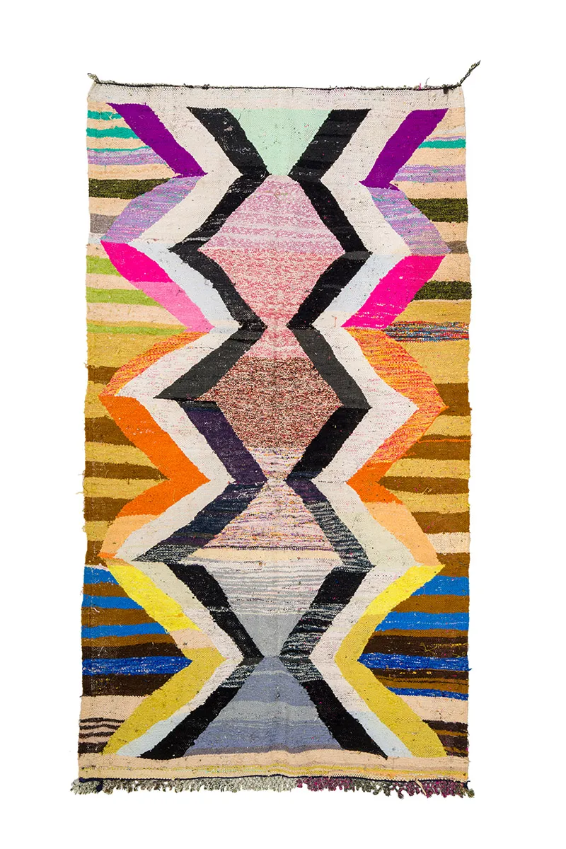 Marokkaanse Berber tapijt Boucherouite 155 x 275 cm