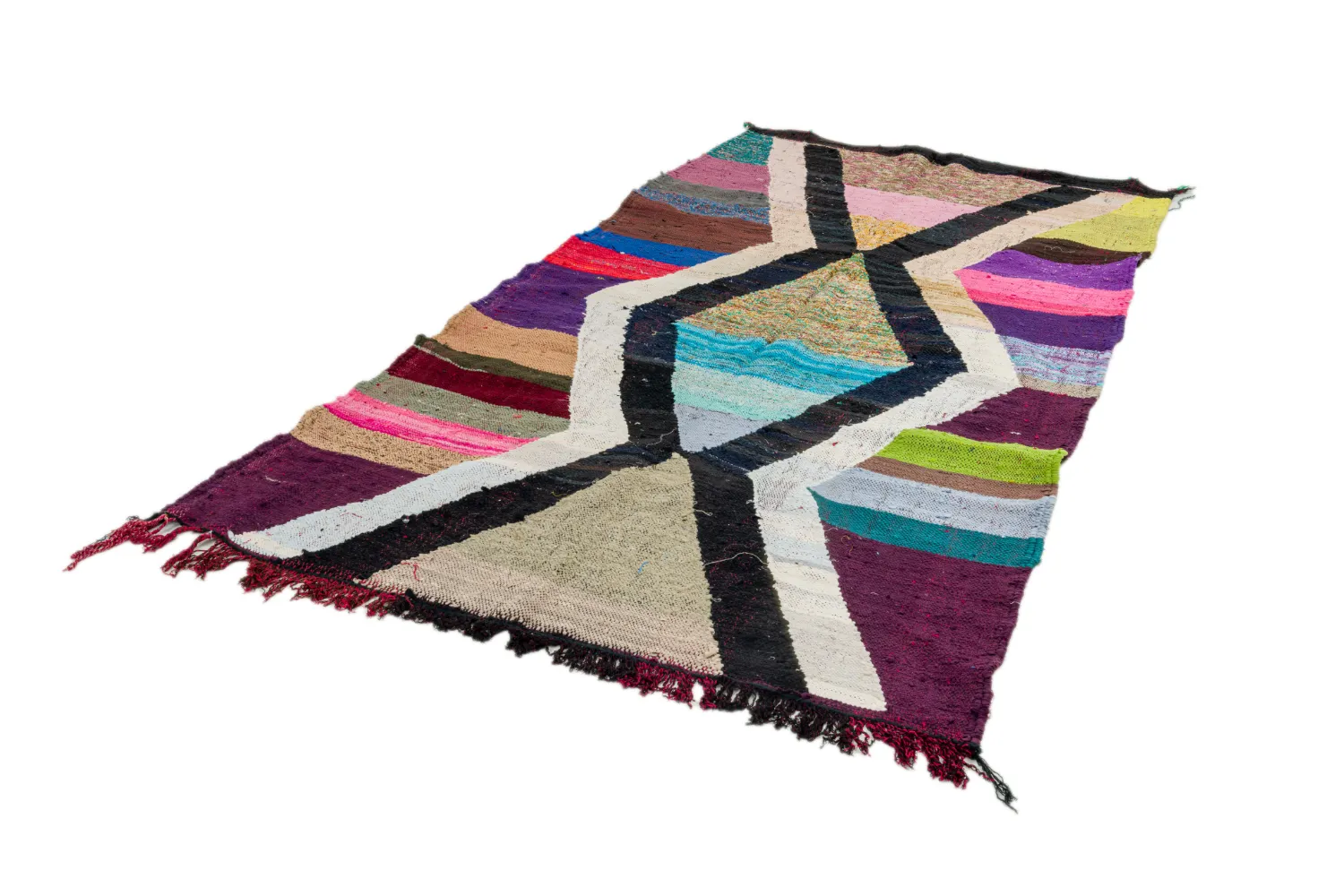 Marokkaanse Berber tapijt Boucherouite 135 x 255 cm