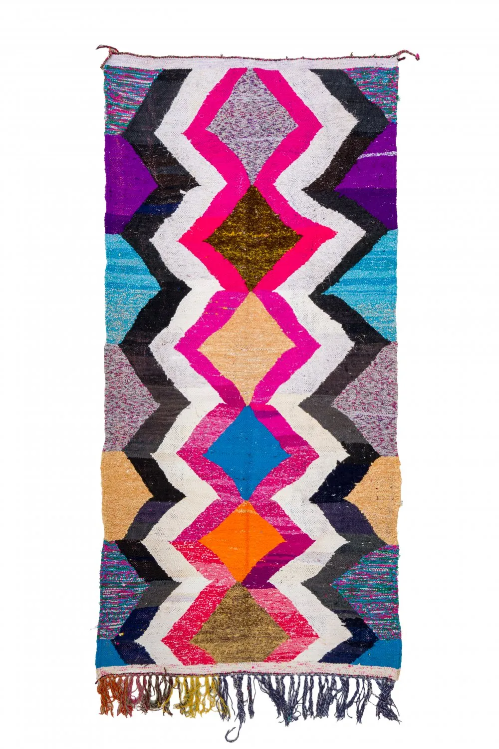 Marokkaanse Berber tapijt Boucherouite 120 x 265 cm