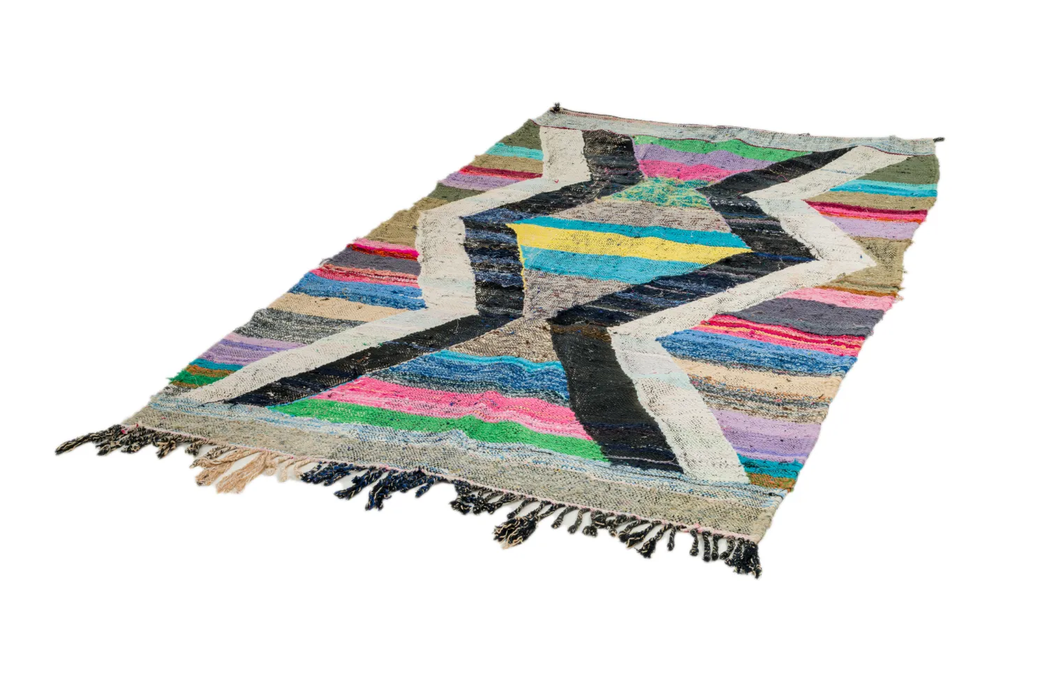 Marokkaanse Berber tapijt Boucherouite 130 x 220 cm