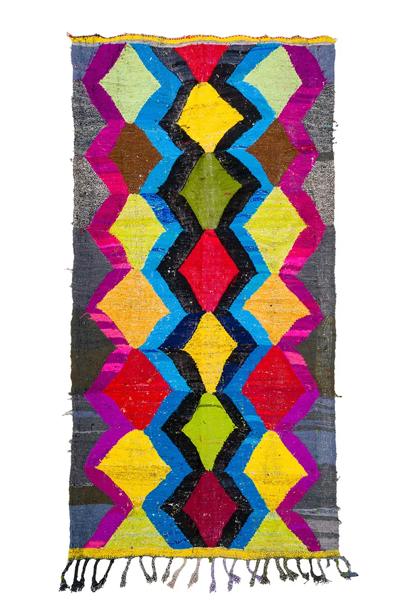 Marokkaanse Berber tapijt Boucherouite 140 x 275 cm