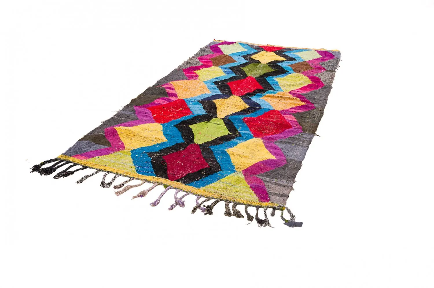 Marokkaanse Berber tapijt Boucherouite 140 x 275 cm