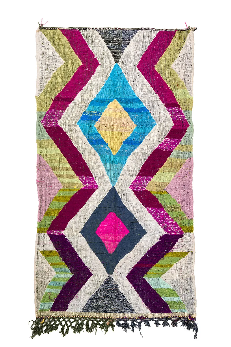 Marokkaanse Berber tapijt Boucherouite 130 x 240 cm