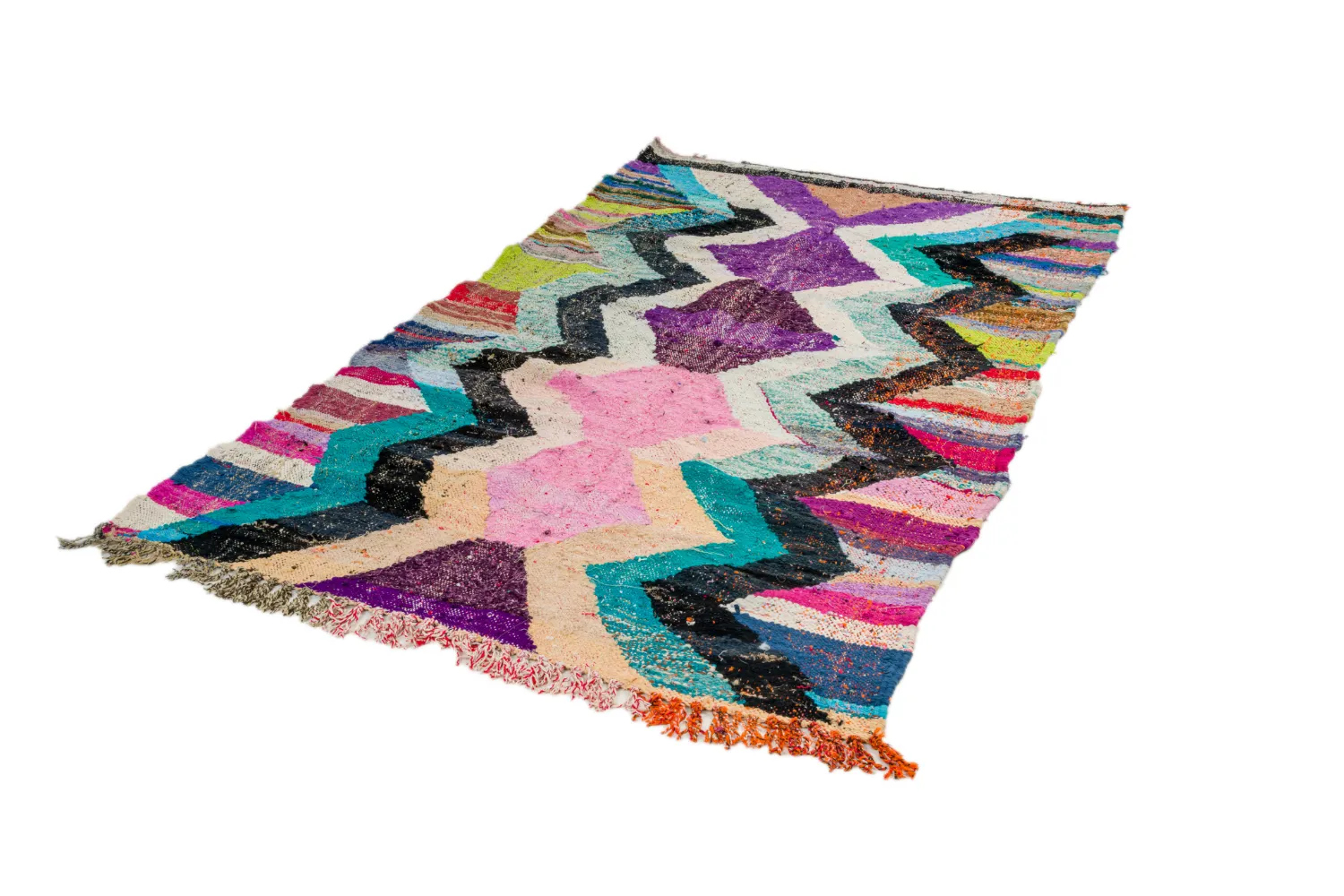 Marokkaanse Berber tapijt Boucherouite 130 x 235 cm