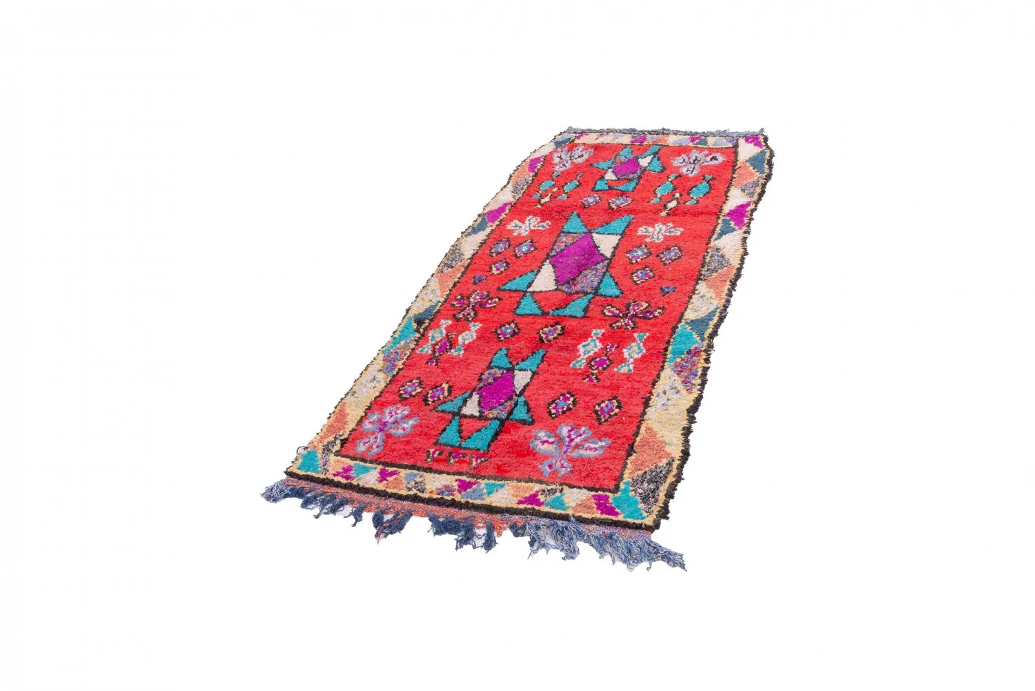 Marokkaanse Berber tapijt Boucherouite 245 x 95 cm