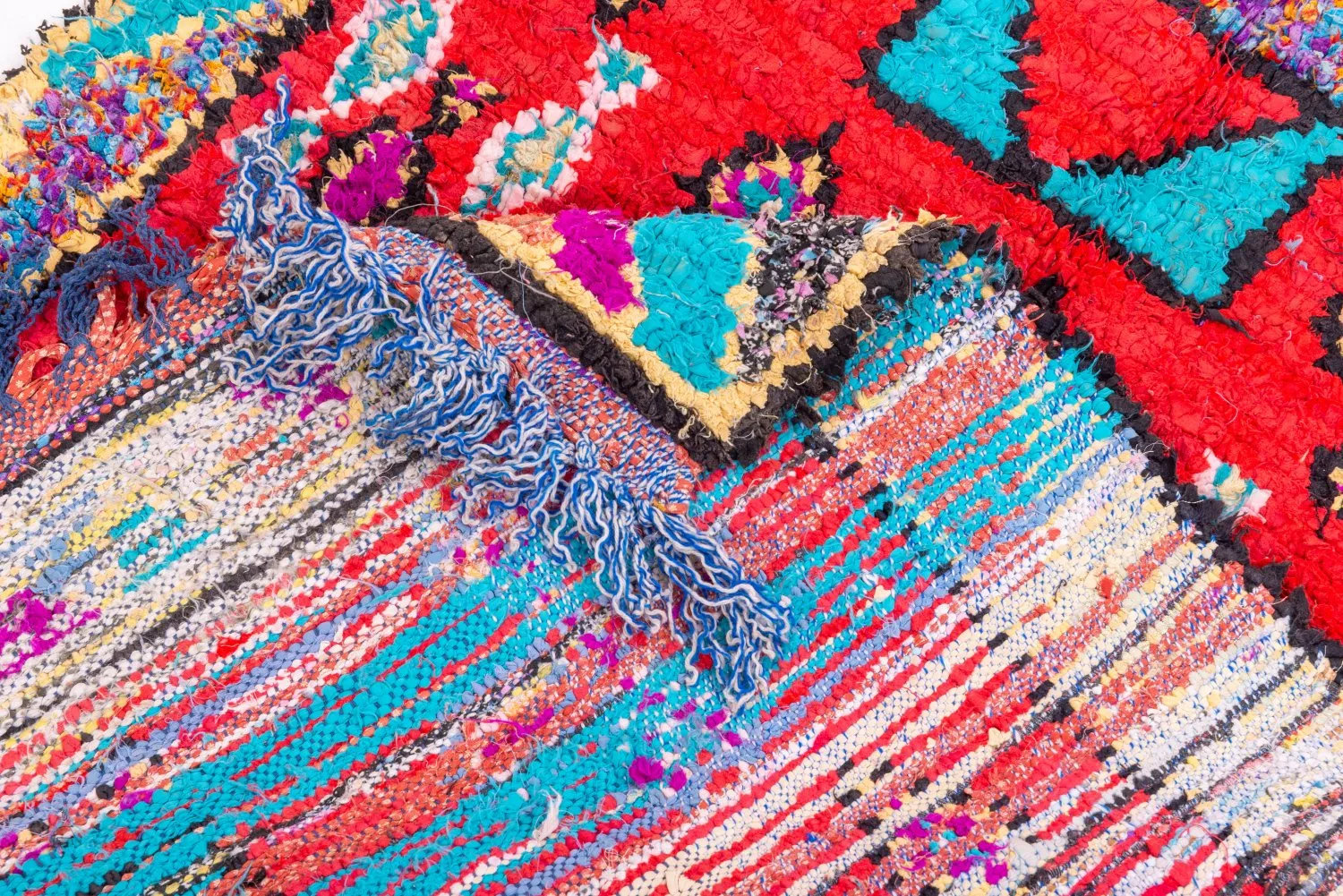 Marokkaanse Berber tapijt Boucherouite 245 x 95 cm
