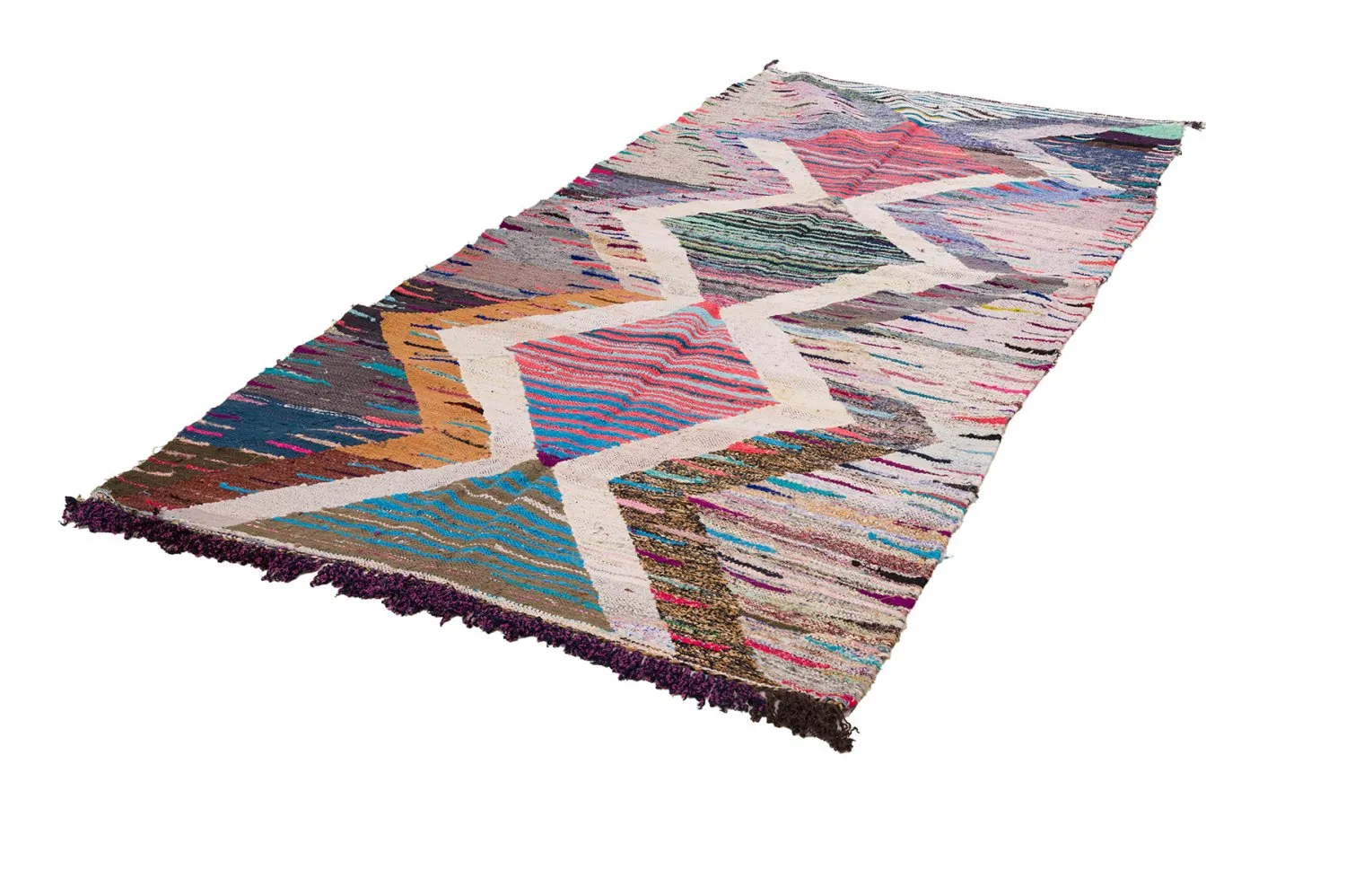 Marokkaanse Berber tapijt Boucherouite 145 x 310 cm