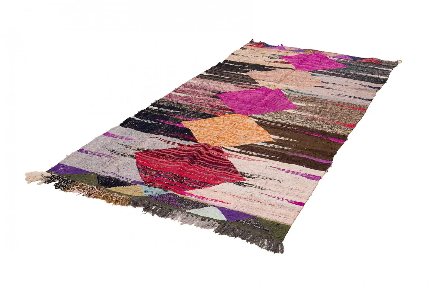 Marokkaanse Berber tapijt Boucherouite 130 x 275 cm