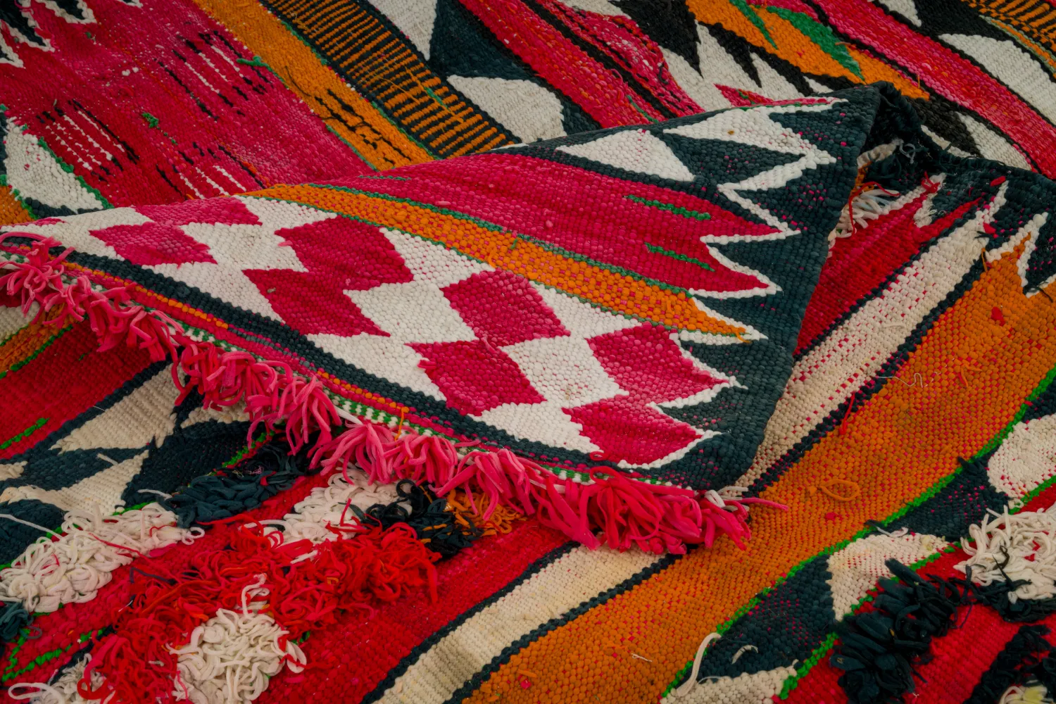 Marokkaanse Berber tapijt Boucherouite 150 x 365 cm