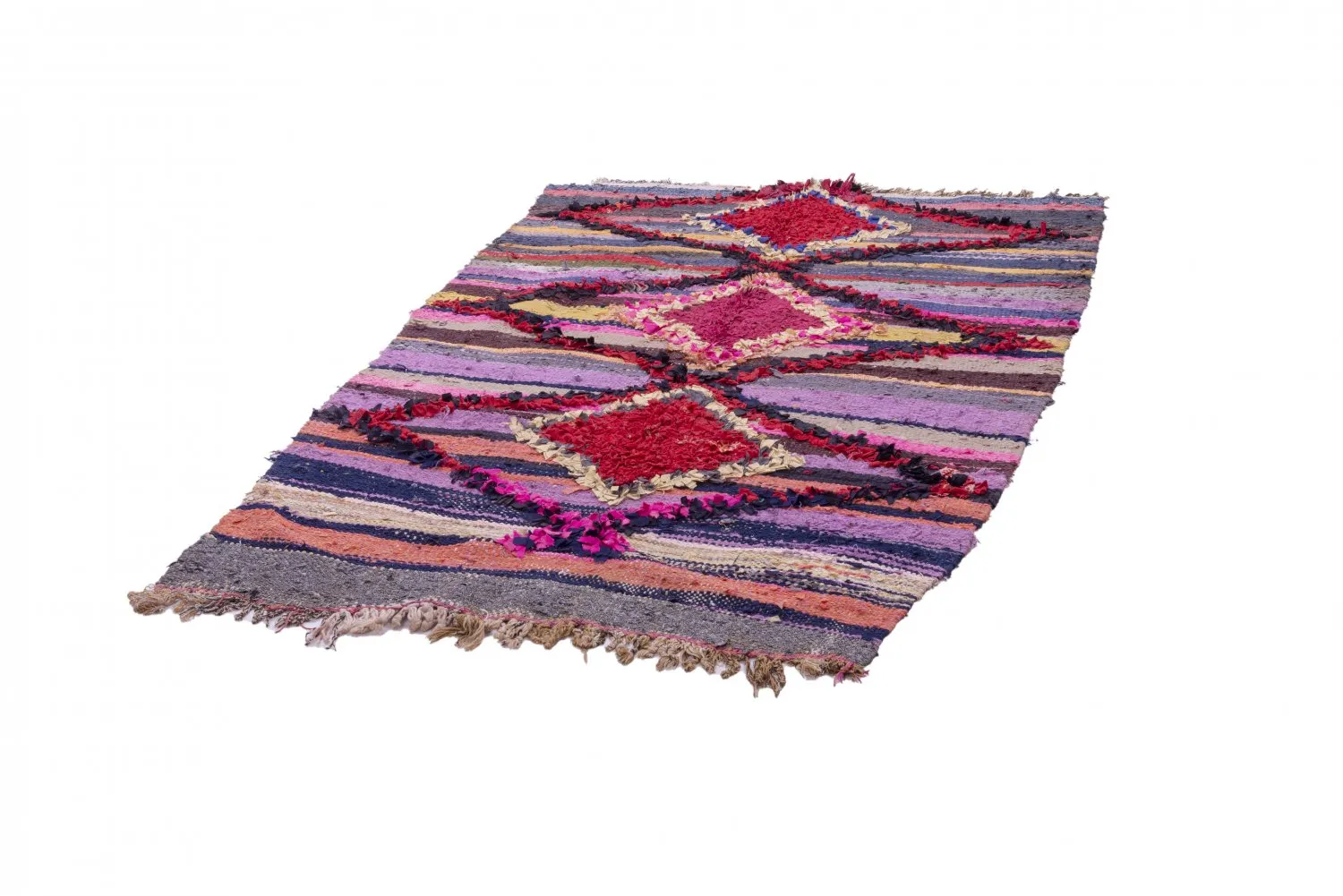 Marokkaanse Berber tapijt Boucherouite 210 x 130 cm