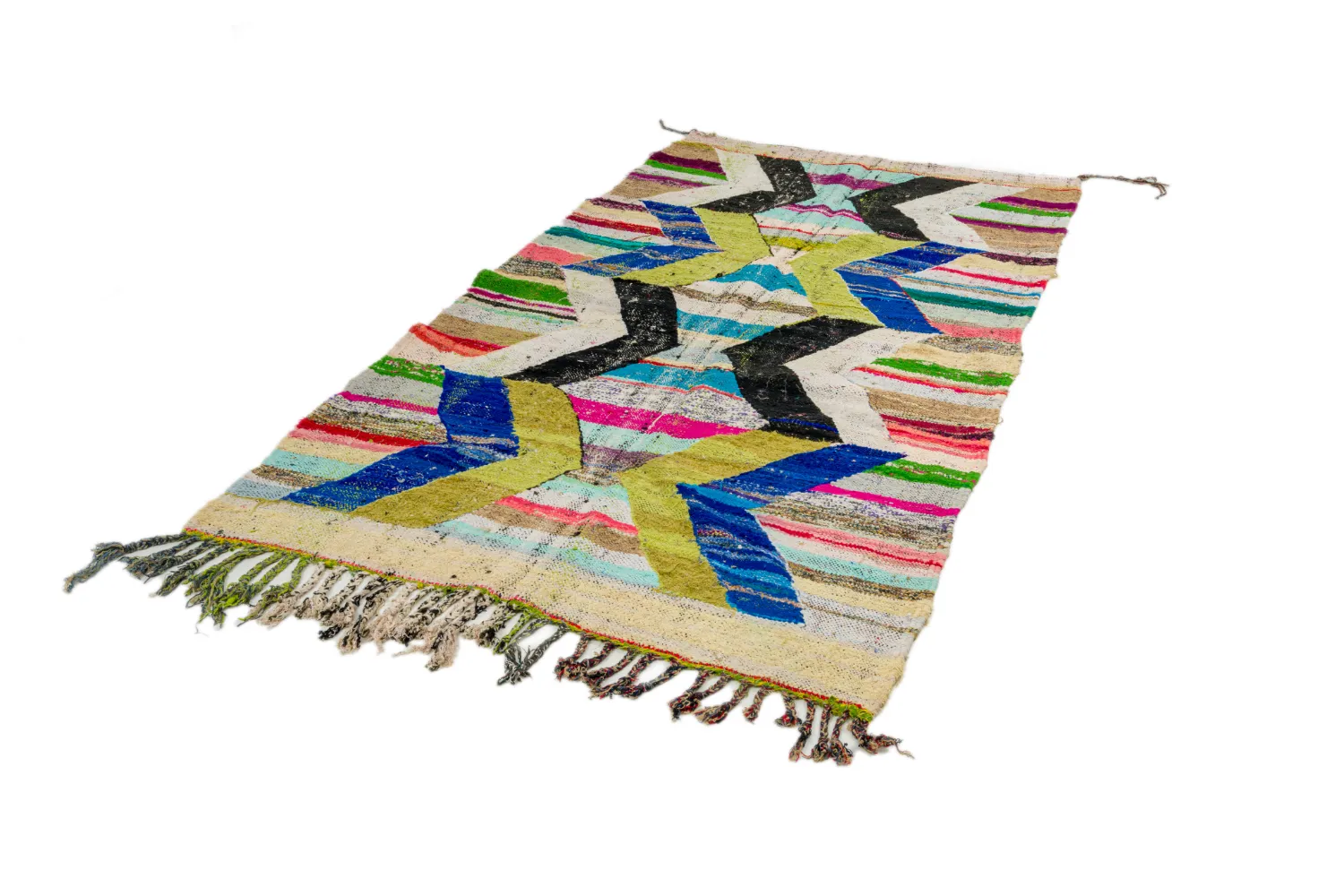 Marokkaanse Berber tapijt Boucherouite 135 x 250 cm