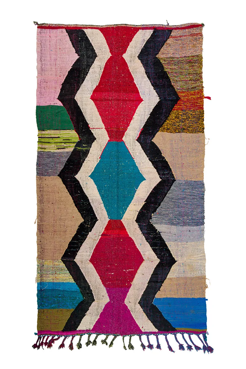 Marokkaanse Berber tapijt Boucherouite 145 x 265 cm