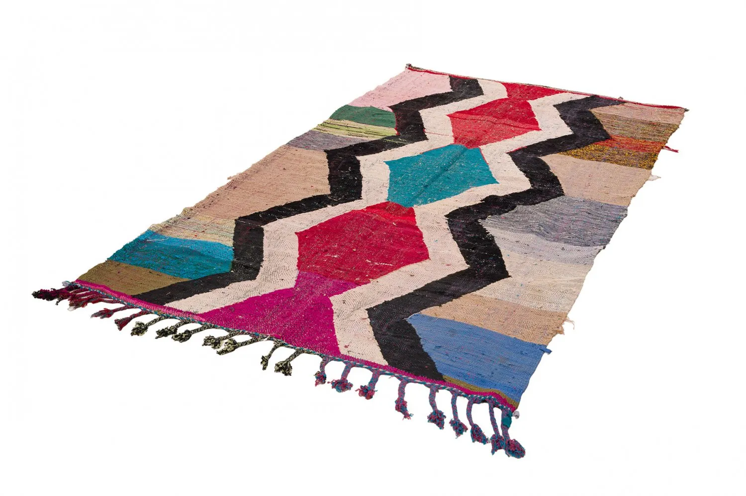 Marokkaanse Berber tapijt Boucherouite 145 x 265 cm