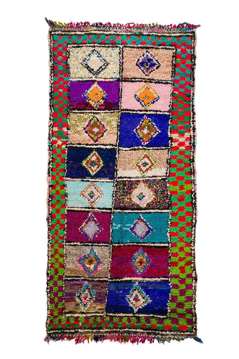 Marokkaanse Berber tapijt Boucherouite 145 x 305 cm