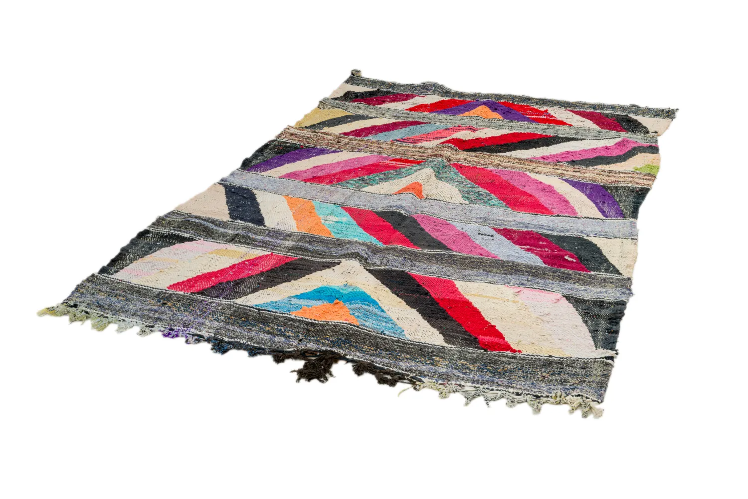 Marokkaanse Berber tapijt Boucherouite 140 x 210 cm