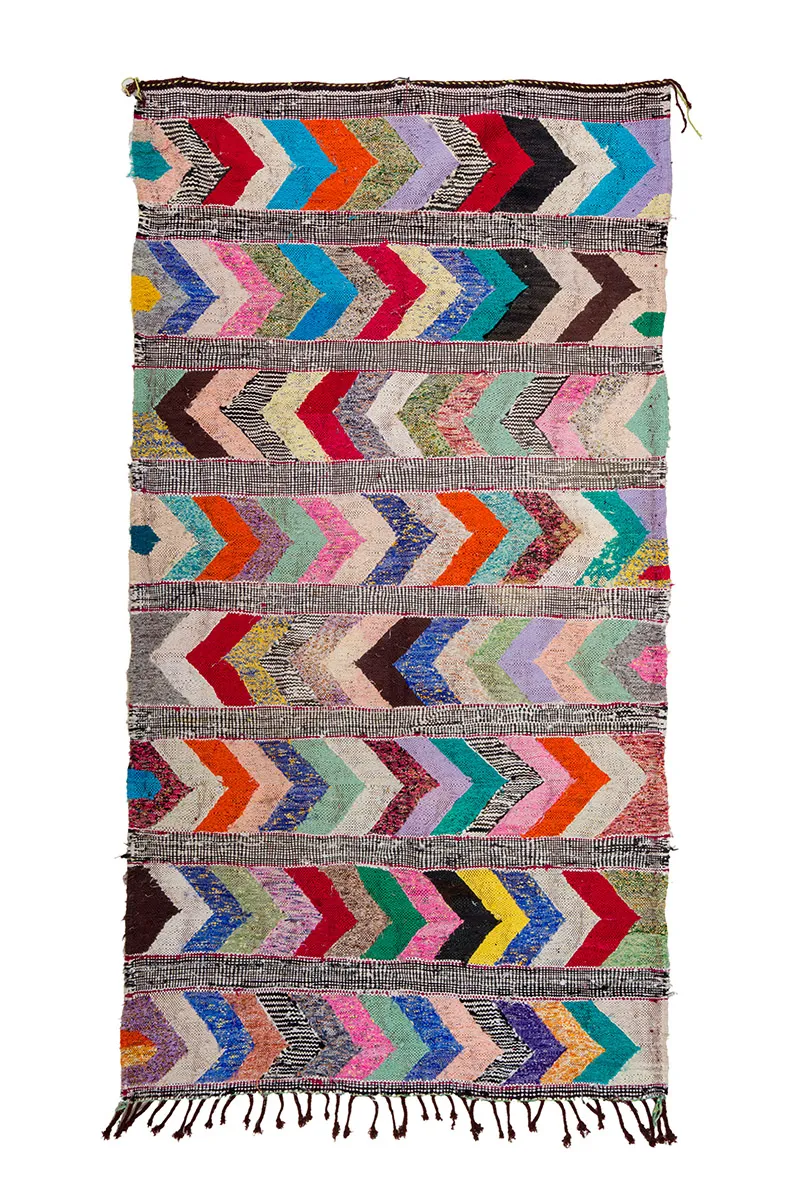 Marokkaanse Berber tapijt Boucherouite 150 x 275 cm