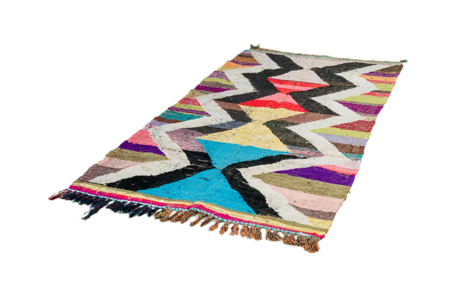 Marokkaanse Berber tapijt Boucherouite 125 x 225 cm