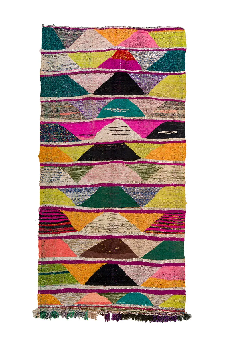 Marokkaanse Berber tapijt Boucherouite 135 x 265 cm