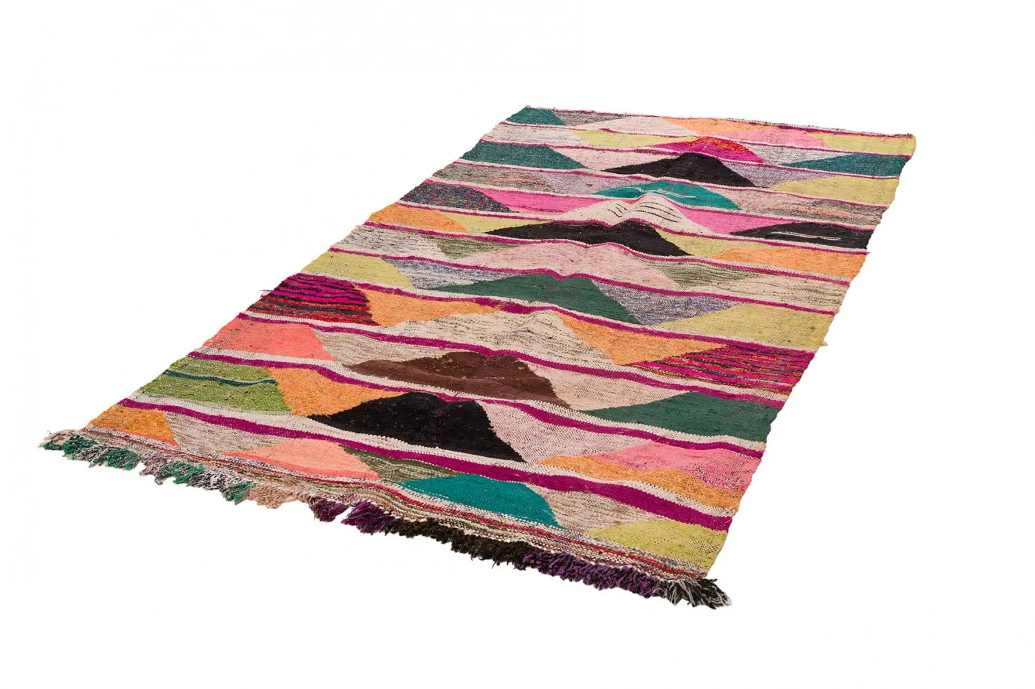 Marokkaanse Berber tapijt Boucherouite 135 x 265 cm