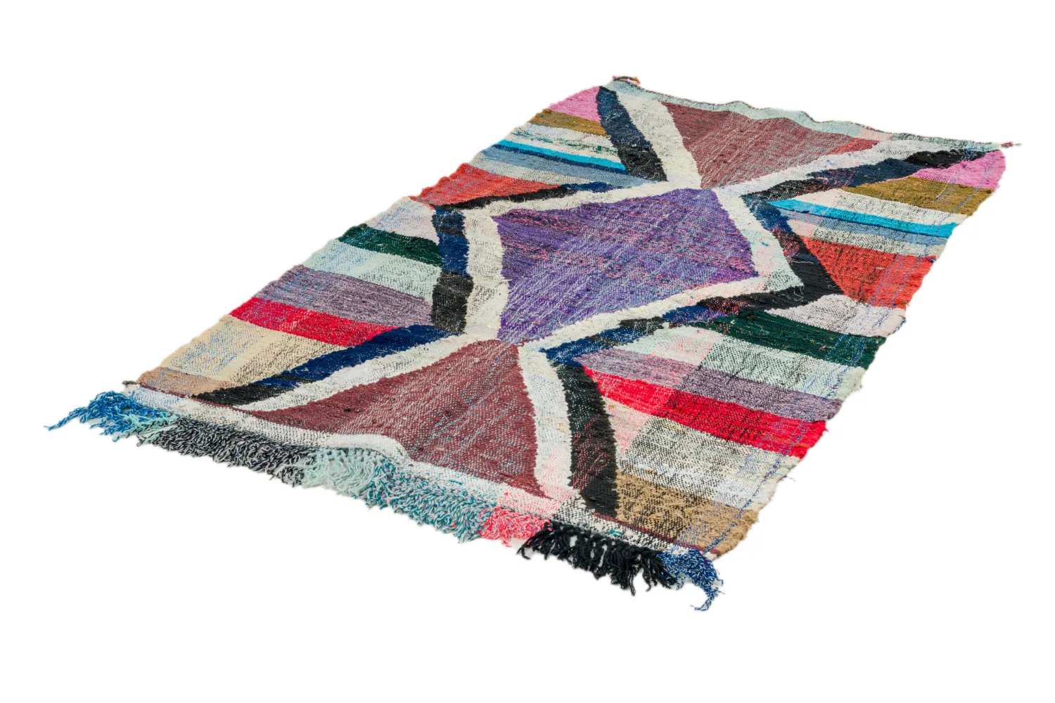 Marokkaanse Berber tapijt Boucherouite 125 x 210 cm